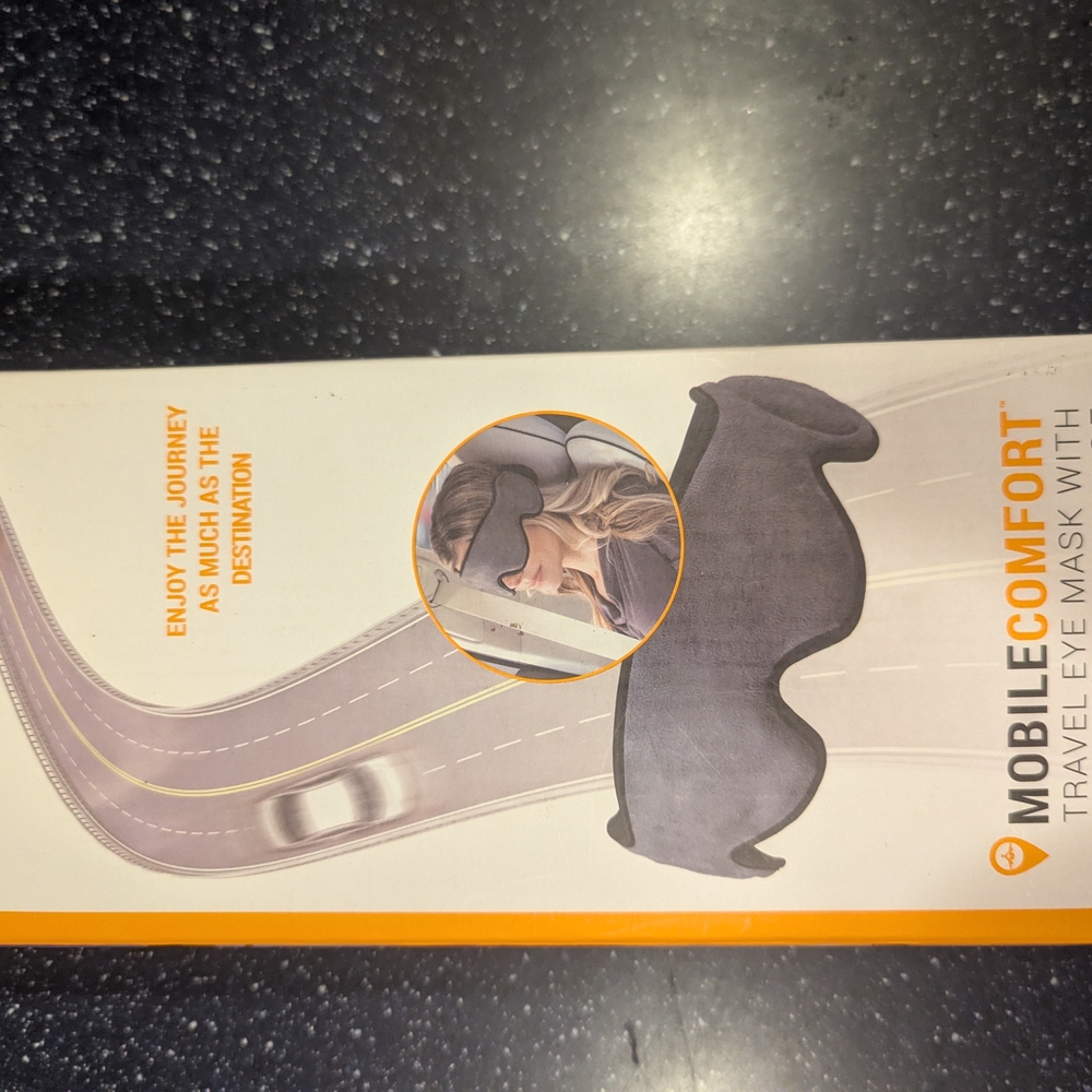Homedics Mobile Comfort Travel Eye Mask w Vibration Massage & Built-In Headphone